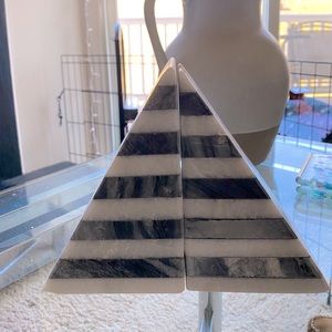 West Elm Striped Marble Bookends